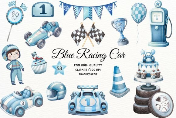 Download Watercolor Race Car Clipart 58 PNG - Premium Resources