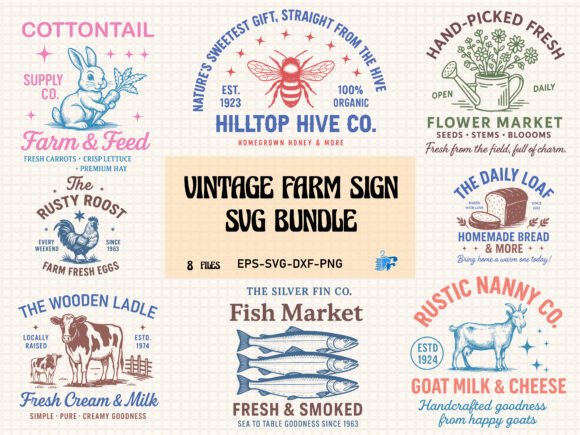 Download Vintage Farm Sign Svg Bundle - Farm sign svg Collection