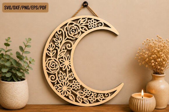 Download Laser Cut Moon Wall Art SVG - Wall art Collection