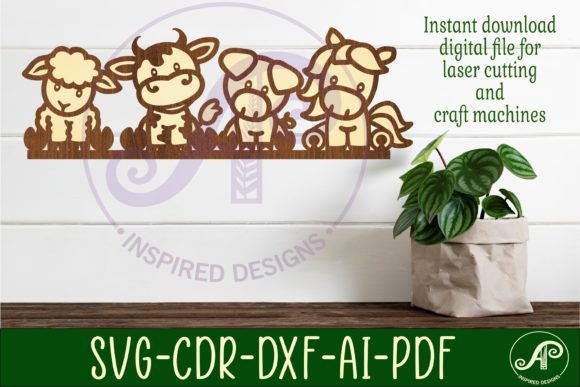 Download Farm Animal Line Up Wall Art Sign, SVG - Wall art Collection