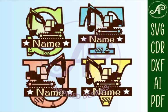 Download Digger Monogram Letter SVG 3 Layers - Digger monogram letter Collection