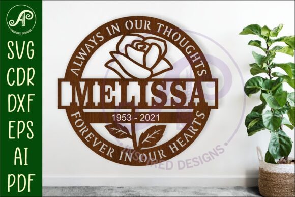 Download Memorial Rose Name Wall Art Sign, SVG - Wall art Collection