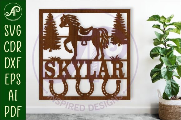 Download Horse Lovers Square Name Wall Art Sign - Wall art Collection