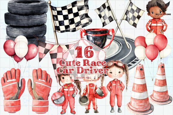 Download Cute Race Car Driver PNG - Premium Resources