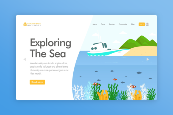 Download Website Illustration - Explore the Ocean - Explore Collection