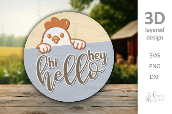 Download Chicken Hi Hey Hello 3D Farm Sign SVG - Farm sign svg Collection