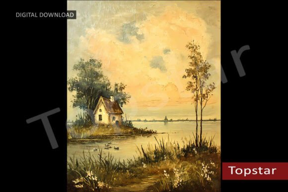 Download Lakeside Country Cottage Summer Wall Art - Wall art Collection