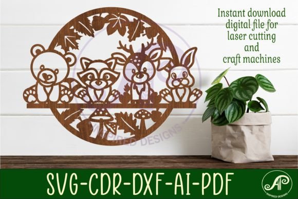 Download Woodland Animal Wall Art Sign, SVG File. - Wall art Collection