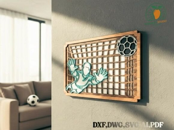 Download 3D Soccer Goalkeeper Layered Wall Art - Wall art Collection