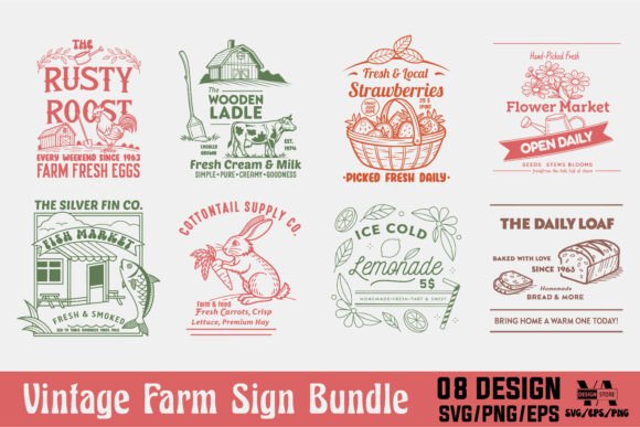 Download Vintage Farm Sign SVG Sublimation Bundle - Farm sign svg Collection