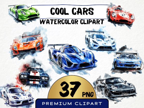Download Cool Cars Watercolor Clipart 37 Png - Premium Resources