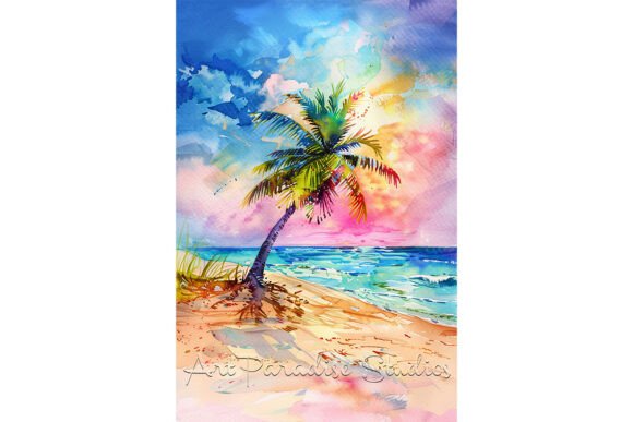 Download Tropical Palm Tree Watercolor Wall Art - Wall art Collection