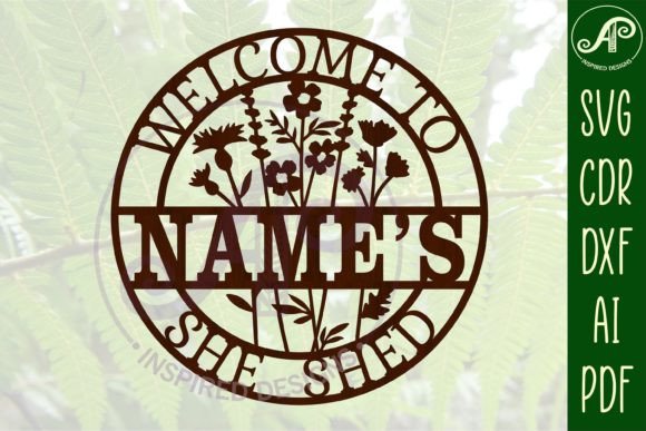 Download Floral She Shed Sign SVG Cut File - She shed sign Collection